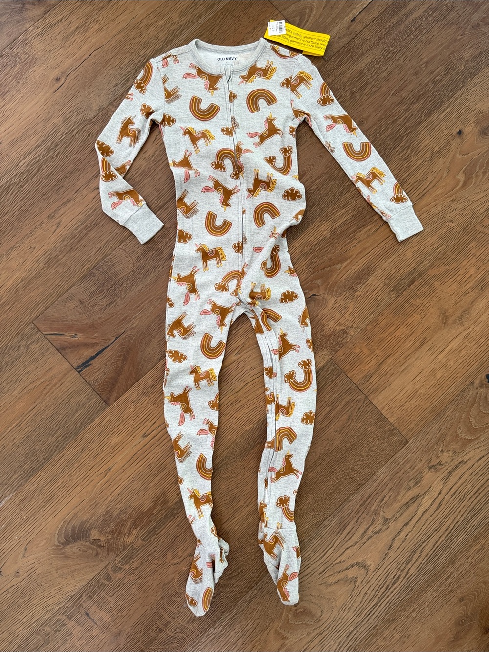Old Navy Unicorn & Rainbow Footed One-Piece Pajamas with Pink Accents